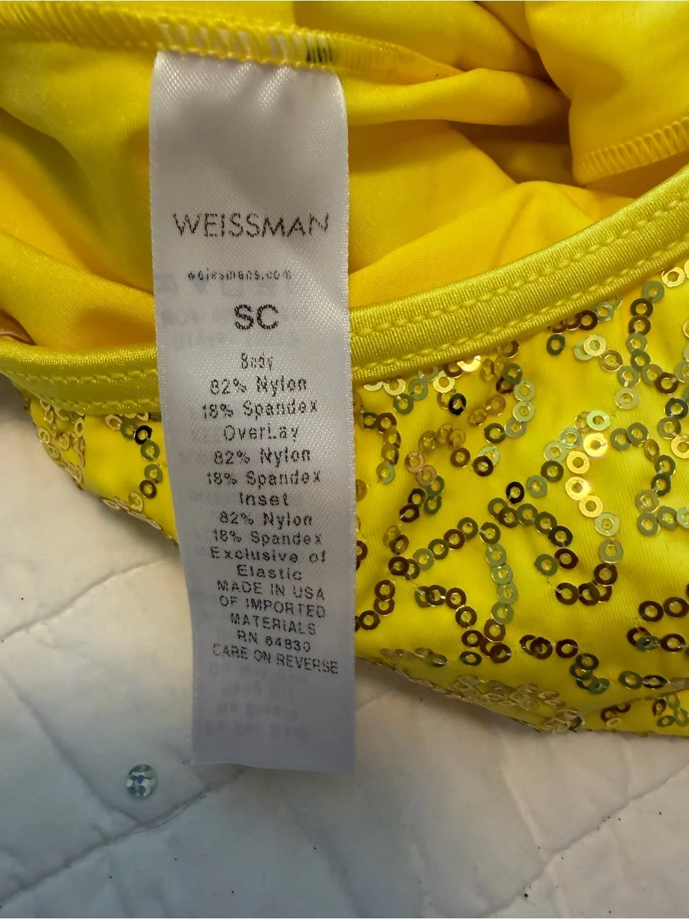 Weissman Yellow Sequin Halter Dance Dress Im a Lady 11077